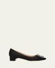 Manolo Blahnik 40mm Hangisibar Embellished Buckle Satin Pumps - 1