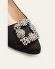 Manolo Blahnik 40mm Hangisibar Embellished Buckle Satin Pumps - 3