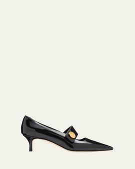 Manolo Blahnik 50mm Dorian Patent Leather Mary Jane Pumps