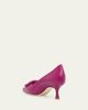 Manolo Blahnik 50mm Maysale Leather Buckle Pumps - 2