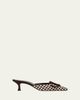 Manolo Blahnik 50mm Maysalebi Houndstooth Mule Pumps - 1
