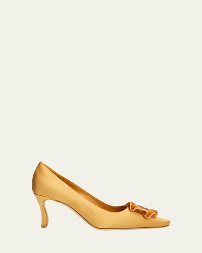 Manolo Blahnik 60mm Fortan Satin Pumps