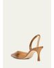 Manolo Blahnik 70mm Carolyne Metallic Leather Slingback Pumps - 2