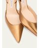 Manolo Blahnik 70mm Carolyne Metallic Leather Slingback Pumps - 3