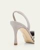 Manolo Blahnik 70mm Mayslibi Gala Houndstooth Suede Slingback Pumps - 5
