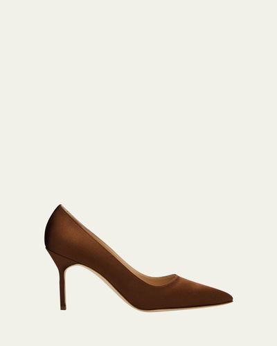 Manolo Blahnik 90mm BB Satin Pumps