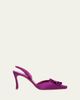 Manolo Blahnik 90mm Caulosli Satin Slingback Pumps - 1