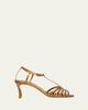 Manolo Blahnik 90mm Fulconpla Metallic Leather Caged Sandals - 1