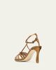 Manolo Blahnik 90mm Fulconpla Metallic Leather Caged Sandals - 2