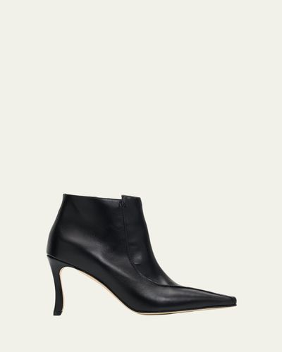 Manolo Blahnik 90mm Milleta Leather Ankle Boots