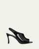 Manolo Blahnik 90mm Minufle Patent Leather Slingback Sandals - 1