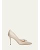 Manolo Blahnik 90mm Nadira Embellished Satin Pumps - 1