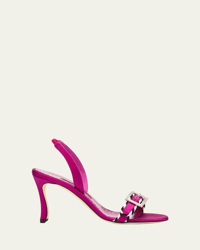 Manolo Blahnik 90mm Sumbasa Slingback Sandals