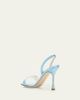 Manolo Blahnik 90mm Zutosan Satin Embellished Buckle Slingback Sandals - 4