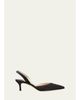 Manolo Blahnik Carolyne Satin Low-Heel Slingback Pumps - 1