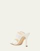 Manolo Blahnik Gable Silk Crystal Buckle Slide Sandals - 2