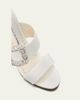 Manolo Blahnik Gable Silk Crystal Buckle Slide Sandals - 3
