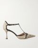 MANOLO BLAHNIK Gish 70 lizard-effect leather pumps - 1