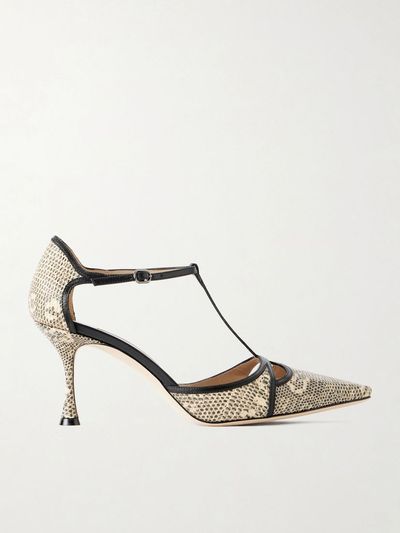 MANOLO BLAHNIK Gish 70 lizard-effect leather pumps