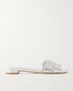 MANOLO BLAHNIK Haribalmu 10 cutout metallic-leather slides - 1