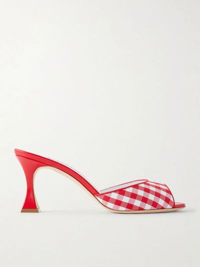 MANOLO BLAHNIK Jadara 70 checked woven sandals