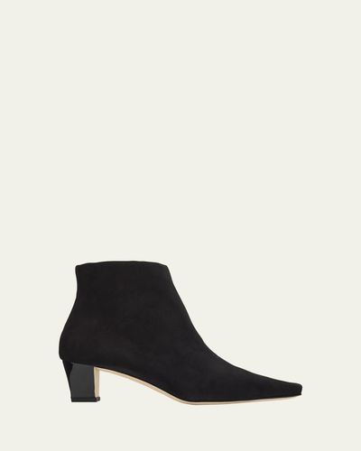 Manolo Blahnik Jaima Suede Side-Zip Ankle Boots