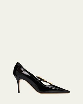 Manolo Blahnik Khafre 85mm Leather Pumps