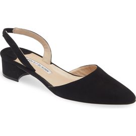 Manolo Blahnik Manolo Blahnik Aspro Block Heel Slingback Suede Pump