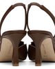 Manolo Blahnik Manolo Blahnik Brown Cleosli Calf Leather Slingback Heels - 2