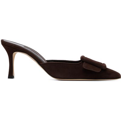 Manolo Blahnik Manolo Blahnik Brown Maysale 70 Heels
