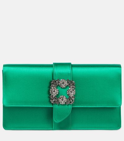 Manolo Blahnik Manolo Blahnik Capri embellished satin clutch