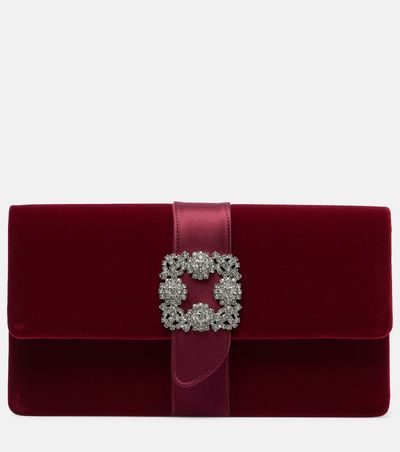 Manolo Blahnik Manolo Blahnik Capri embellished velvet clutch