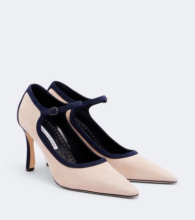 Manolo Blahnik Manolo Blahnik Churla suede Mary Jane pumps