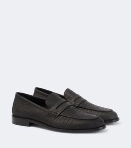 Manolo Blahnik Manolo Blahnik Croc-effect leather penny loafers