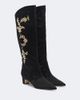 Manolo Blahnik Manolo Blahnik Dispasa embellished satin knee-high boots - 1
