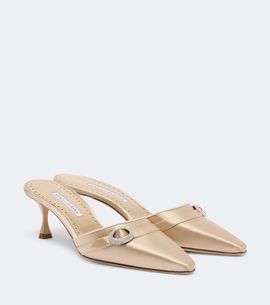 Manolo Blahnik Manolo Blahnik Embellished satin mules