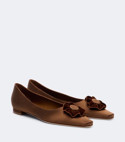 Manolo Blahnik Manolo Blahnik Fortanflat satin ballet flats