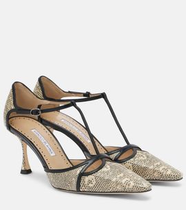 Manolo Blahnik Manolo Blahnik Gish lizard-print leather pumps
