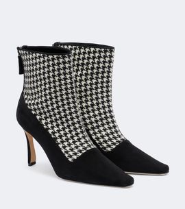 Manolo Blahnik Manolo Blahnik Gosta houndstooth suede-trimmed ankle boots