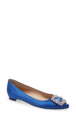Manolo Blahnik Manolo Blahnik Hangisi Crystal Buckle Flat