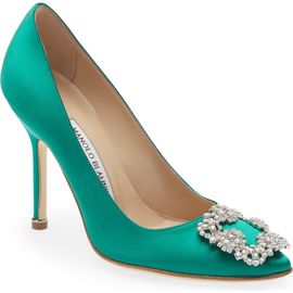 Manolo Blahnik Manolo Blahnik Hangisi Crystal Buckle Pump