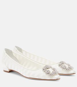 Manolo Blahnik Manolo Blahnik Hangisi embellished organza ballet flats