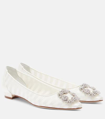 Manolo Blahnik Manolo Blahnik Hangisi embellished organza ballet flats