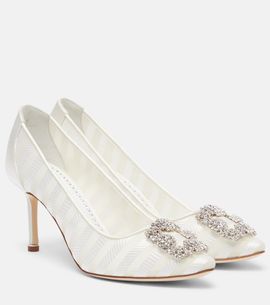 Manolo Blahnik Manolo Blahnik Hangisi embellished organza pumps
