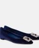 Manolo Blahnik Manolo Blahnik Hangisi embellished velvet ballet flats - 1
