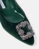 Manolo Blahnik Manolo Blahnik Hangisi embellished velvet ballet flats - 7