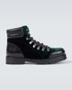 Manolo Blahnik Manolo Blahnik Janka leather-trimmed velvet combat boots - 1