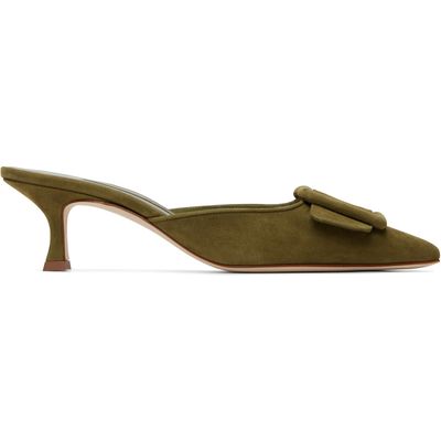 Manolo Blahnik Manolo Blahnik Khaki Maysale Heels