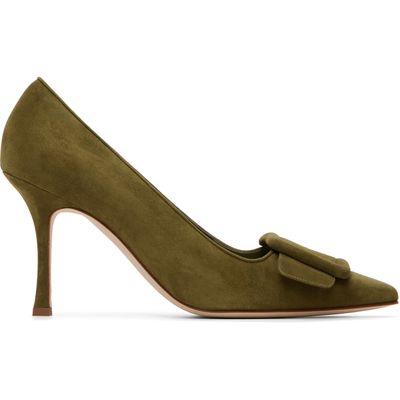 Manolo Blahnik Manolo Blahnik Khaki Maysalepump 90 Heels