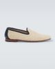 Manolo Blahnik Manolo Blahnik Mario leather-trimmed raffia-effect loafers - 1